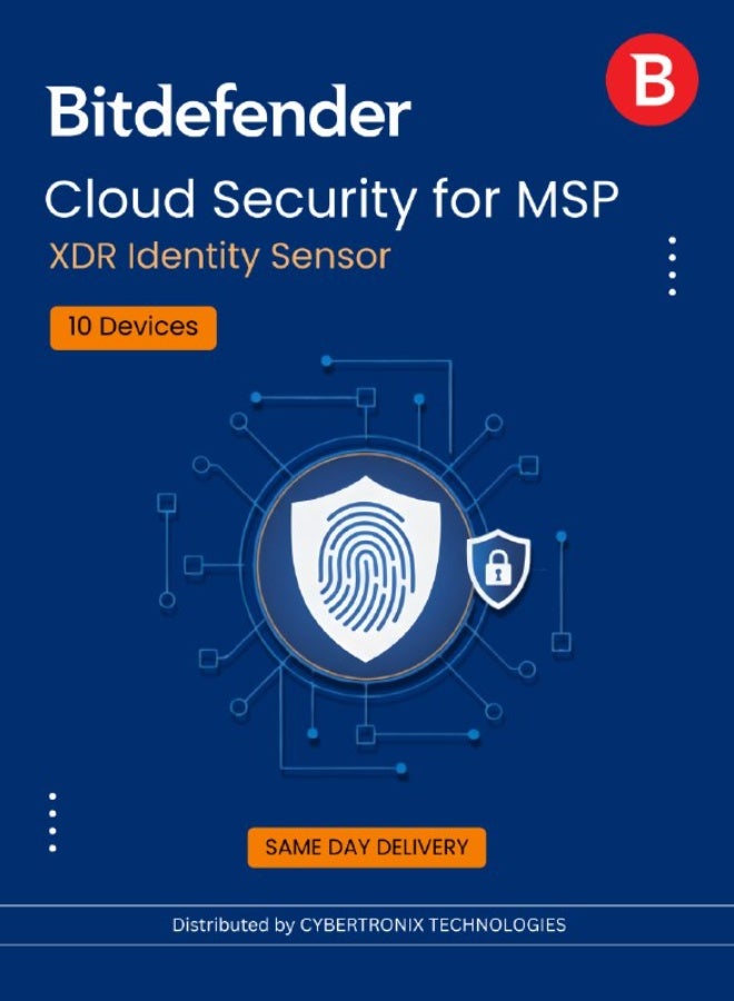 Bitdefender Cloud Security for MSP – XDR Identity Sensor 10 Devices for 1 Year | Digital License | SAME DAY DELIVERY